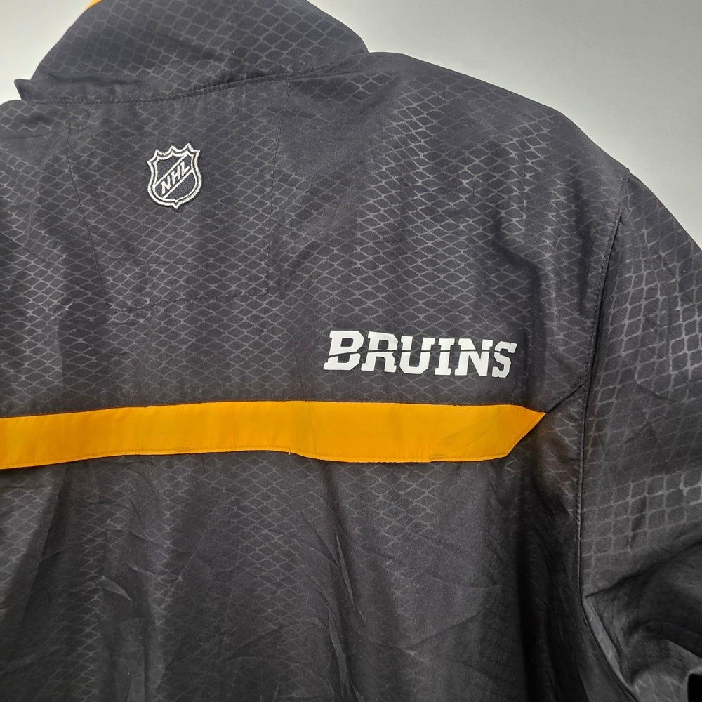 REEKBOK CENTER ICE BOSTON BRUINS 1/4 Zip WINDBREAKER MENS MEDIUM BLACK YELLOW - Picture 9 of 15